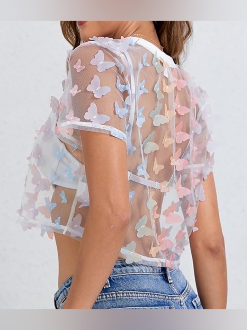Butterfly Sheer Top - Picture 2 of 2